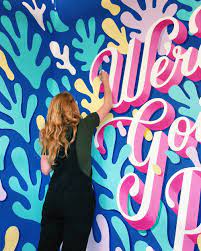 Painting The Googleplex Mural Lauren Hom Mural Typography