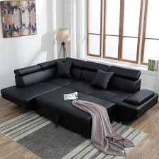 Want to get rid of your old couch responsibly? Contemporary Sectional Modern Sofa Bed Black With Functional Armrest Back L Walmart Com Walmart Com
