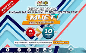 Keputusan muet bagi calon sekolah/institusi akan dihantar kepada pengetua sekolah/institusi berkenaan melalui spp jpn manakala bagi calon persendirian individu, keputusan akan dihantar melalui pos ke alamat. Kalendar Peperiksaan Muet 2021 Jadual Ujian Dan Pendaftaran