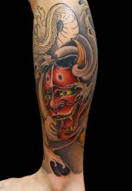 Leg Tattoos Hannya Mask Leg Tattoo Men Tattoos For Guys Leg Tattoos