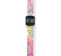 Wonder Nation Girls Round LED Dial Kids Digital Watch, Iridescent