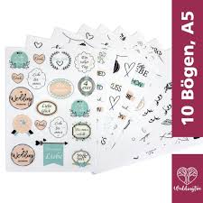Eine detaillierte verklebeanleitung mit ausführlich beschriebenen arbeitsschritten liegt im lieferumfang bei. Weddingtree 10 Blatt A5 Sticker Hochzeit Real De