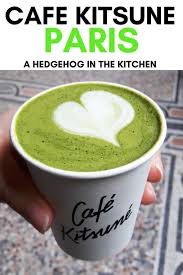 Cafe Kitsune Matcha Latte Love At Maison Kitsune Paris A Hedgehog In The Kitchen In 2020 Matcha Latte Paris Desserts Matcha