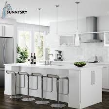 Modern farmhouse kitchen with white cabinets and dark wood floor. China Modern Wood Furniture Design Gray Grey Kitchen Cabinet With Glass Doors China Kitchen Cabinets Kitchen Cabinet Designs