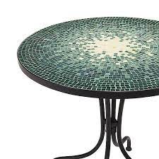 Jaclyn Smith Reece Outdoor Bistro Table With Green Mosaic Tile Green Mosaic Tiles Mosaic Table Bistro Table Outdoor