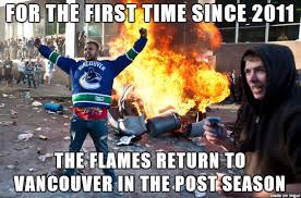 Et as the calgary flames host the vancouver canucks on hockey night on canada. Flames Return To Vancouver Meme On Imgur