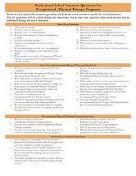 Occupational And Physical Therapy Interview Questions Pdf Occupational Therapy Schools Physical Therapy Programs Physical Therapy Assistant