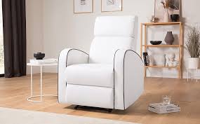 Recliner chairs offer the most comfort when relaxing, they come in sofa chairs which incline to standing and stylish standard recliners. Ashby White Leather Recliner Armchair Furniture And Choice