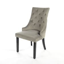 Get it by wed 05 may. Light Grey Velvet Dark Oak Leg Dining Chair With Knocker