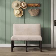 The upholstered seat and back ensure that every diner is comfortable — even if you are using the bench to squeeze an extra person (or two. Farmhouse Rustic Upholstered Dining Benches Birch Lane