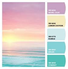 Get inspired by color combination painting with pastels and create a design. Chip It By Sherwin Williams Sunset Color Palette Colour Schemes Pastel Sunset