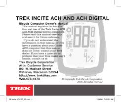 Below you can view and download the pdf manual for free. Trek Bicycle Computer User S Manual Manualzz