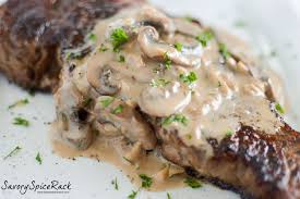 Steaks With Bourbon Cream Mushroom Sauce Recipe Mushroom Sauce Stuffed Mushrooms Creamed Mushrooms