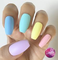Acrylic nails for valentines day. Matte Rainbow Acrylic Nails Coffin Nail And Manicure Trends