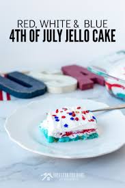 Red white and blue jello mold is a tasty layered recipe great for the summer. Red White And Blue Layered Jello Cake For 4th Of July