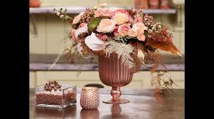 12 h x 7 w peony size: Rose Gold Themed Floral Centerpiece Display Youtube