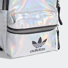 Nwot adidas logo black mini backpack neon orange white straps two zip pocketstop rated seller. Adidas Mini Backpack Silver Adidas Us