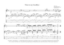 Andrea Bocelli Sarah Brightman Time To Say Goodbye Text Time To Say Goodbye Guitar Score Download Sheet Music Guitar Sheet Music Guitar Sheet