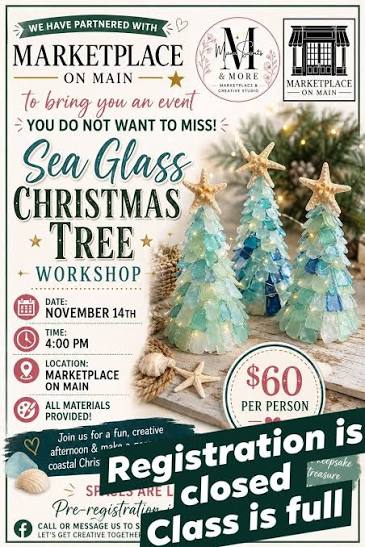 Marketplace on Main Kannapolis Sea Glass Christmas Tree Workshop at Marketplace on Main