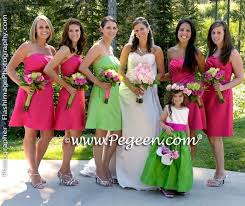 Hot pink and lime green wedding palette. Fuchsia And Lime Green Bridesmaid Dresses Off 68 Medpharmres Com