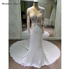 Find More Wedding Dresses Information About Real Photo Ivory Mermaid Long Sleeve Wedding Dre Lace Bridal Gown Wedding Dresses Long Sleeve Mermaid Wedding Dress