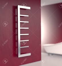 Alten heizkörper gegen badheizkörper tauschen. Badezimmer Mit Einem Modernen Heizkorper Auf Einer Roten Wand 3d Render Lizenzfreie Fotos Bilder Und Stock Fotografie Image 55292071