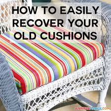 For the past few years we've tossed outdoor cushions, pillows and rugs in our storage shed for the winter. How To Recover Your Outdoor Cushions Quick Easy Outdoor Furniture Cushions Recover Patio Cushions Diy Outdoor Cushions