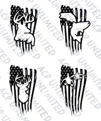 Distressed Flag Decal Sticker Merica Outdoorsmen Hunting Fishing Deer Ducks Jeep Unbranded Hunting Decal Flag Decal Monogram Fishing Shirt