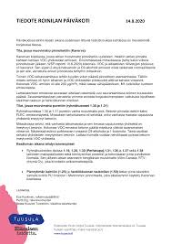 TIEDOTE ROINILAN PÄIVÄKOTI