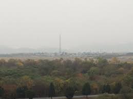 The peace village in north korea, called the propaganda village by south korean and western observers, is a small village with brightly painted buildings and a large north korean flag within the demilitarized zone that separates north and south korea. Propaganda Village In North Korea Picture Of Koridoor Tours Seoul Tripadvisor