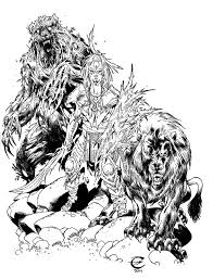 Libertacao De Valkaria Druid Lion Bear Nature Eduardocardenas Fantasy Rpg Ink Draw Art Rpg