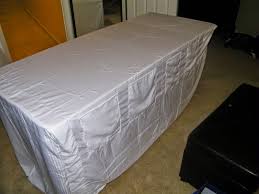 Queen Flat Sheet And Standard Pillow Case Into Fitted 6 Ft Table Cloth Cover Upcycle Craft Fair Table Fitted Table Cover Craft Market Display