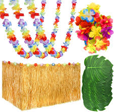Maybe you would like to learn more about one of these? Buy Kuuqa 65 Pcs Luau Tropical Hawaiian Party Decoration Set Including 9 Ft Luau Table Grass Skirt 4 Pack Hawaiian Flower Lei Garland 30 Hibiscus Flowers And 30 Artificial Tropical Leaves Online In Uk B07plwc1dr