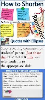 How To Shorten Quotes Reminder For Google Slides Flow Quotes Teaching Procedures Middle School Writing