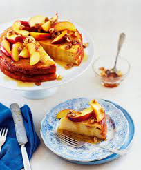 Ricotta Torte With Nectarines Honey And Walnut Drizzle Recipe Delicious Magazine Recipe Honey Recipes Nectarine Recipes Recipes