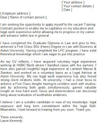 Training Contract Cover Letter Sample