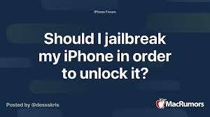 Even after a restore, and doesn't require you a jailbreak or any . Should I Jailbreak My Iphone In Order To Unlock It Macrumors Forums