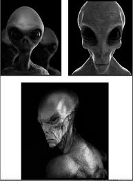 Variations of grey alien beings exist