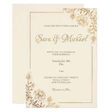 Gold Floral Flourish Wedding Invitation Zazzle Com Gold Wedding Invitations Floral Wedding Invitations Bridal Shower Invitations