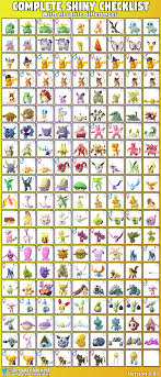 Complete Shiny Checklist With All 179 Sprite Differences