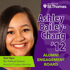 Featuring alumni engagement board member, Ashley Bailey-Chang! A proud 2012  political science graduate, she now serves as an Associate Attorney at DLA  Piper. Ashley is also a passionate advocate for racial equity
