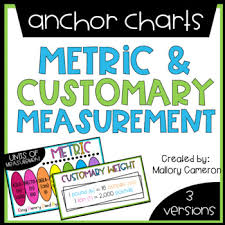 customary metric measurement anchor charts