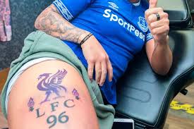 Art and design, tattoo studio. Merseyside United Liverpool Fans Back Die Hard Everton Supporter Over Tattoo With Special Meaning Liverpool Echo
