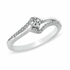 So of course the haha thing is i'm a total hypocrite! 1 4 Ct T W Diamond Swirl Promise Ring In 10k White Gold Zales
