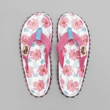 Details About Gumbies Islander Ladies Floral Summer Canvas Toe Post Flip Flops Mixed Hibiscus