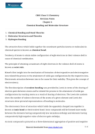Our notes are designed to get you top marks. Chemical Bonding And Molecular Structure Class 11 Notes Vidyakul