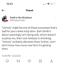 Todd Just Stated On Twitter That Sam Smith's New Album Seems Like ...