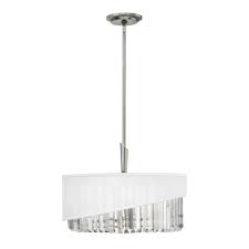 Buyer protection · secure, easy checkout Drum Pendant Ceiling Light With White Organza Shade And Crystal Rods