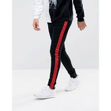 Black And White Striped Jeans Men Sixth June Super Skinny Jeans In Black With Red Stripe 83 Liked On Polyvore Featuring Men S Fashion Me Red Skinny Jeans Skinny Fit Jeans Skinny Jeans Men