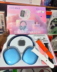 H25 MAX SMART WATCH COMBO Just check out all the amazing features and items  you would be unboxing from this combo; 🟢 1 X smart watch 🟢 1 X P9 max  headphone